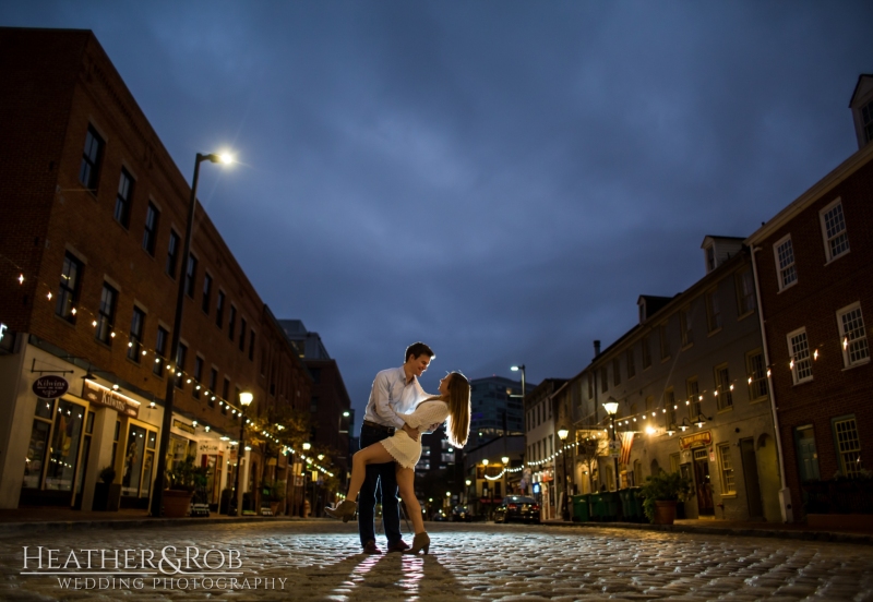 Sunrise engagement session in Fells Point