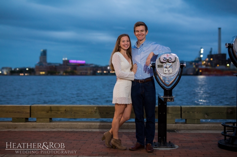 Sunrise engagement session in Fells Point