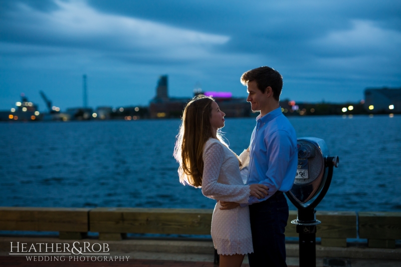 Sunrise engagement session in Fells Point