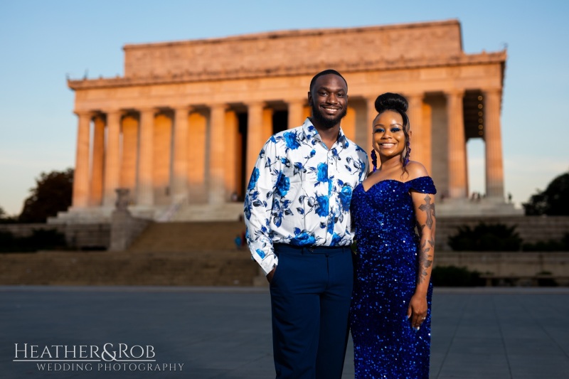 Ebony & Jahi's sunrise engagement session on the National Mall