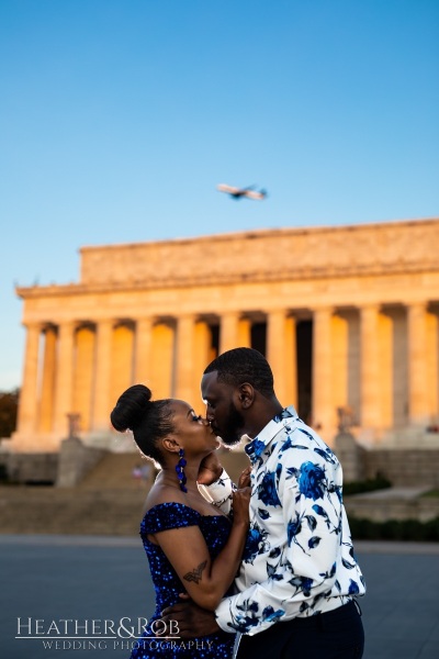 Ebony & Jahi's sunrise engagement session on the National Mall